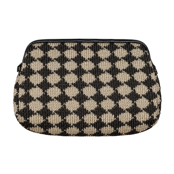 DEADSTOCK The Sak Crochet Cosmetic Bag Brown Black Checkered