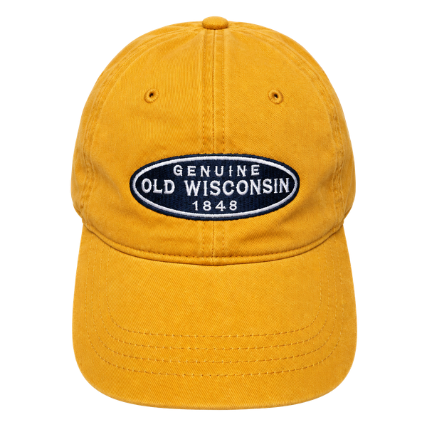 Genuine Old Wisconsin 1848 Orange Baseball Cap Strapback Hat