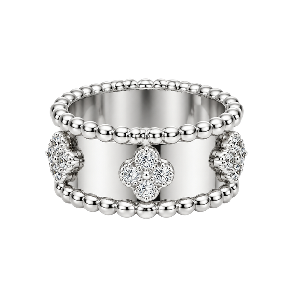 VCA Perlée inspired ring size 7 in genuine 925 silver made in Dubai