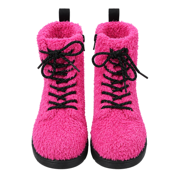 DR. MARTENS 1460 Pascal J Tinsel Fur Boots Kid's Size 2 Clash Pink