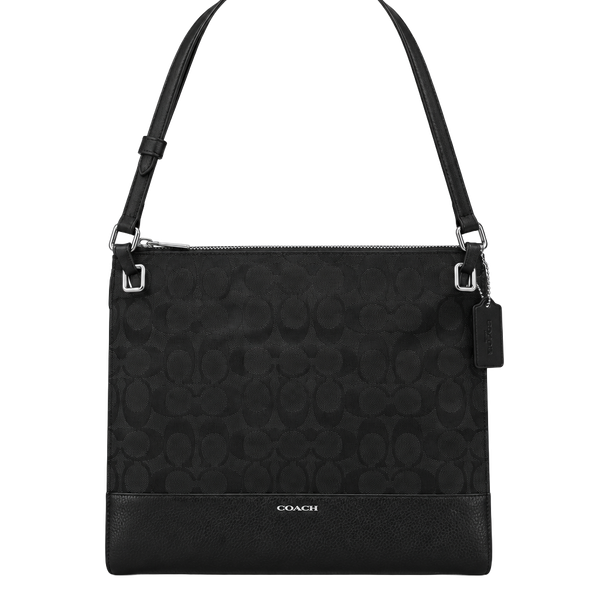 Coach Signature Outline Black Canvas Crossbody Bag