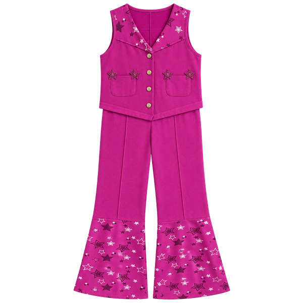 Barbie The Movie Western Cowgirl Jumpsuit Girls Size M Pink Star Print