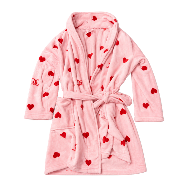 Juicy Couture Plush Robe Size 1X Pink Red Hearts Sleepwear