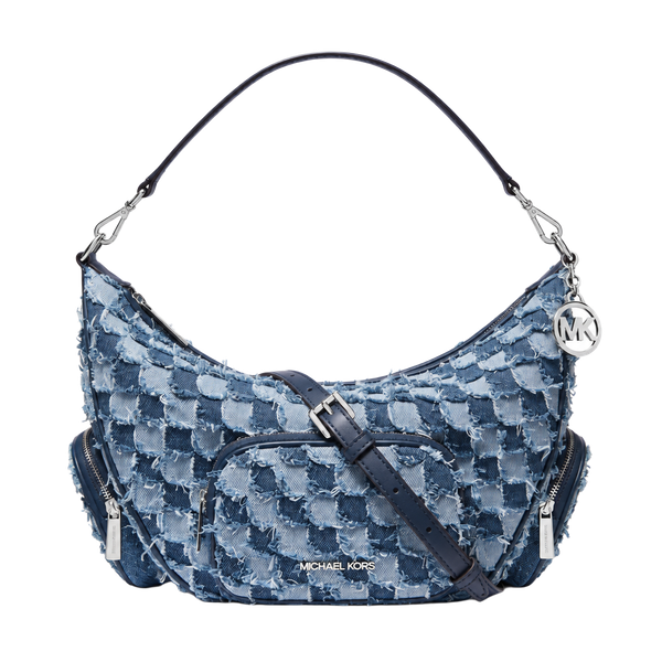 Michael Kors Merritt Medium Shoulder Bag Washed Denim