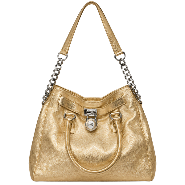 Michael Kors Hamilton Gold Metallic Leather Handbag