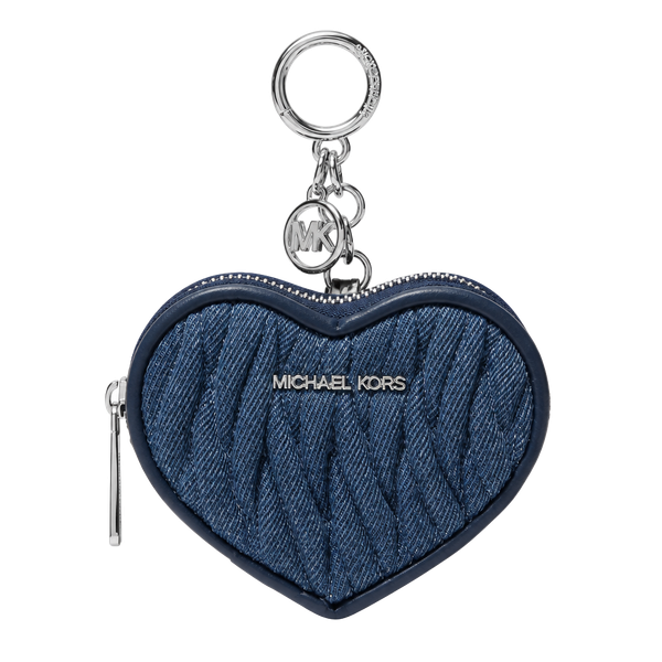 Michael Kors Jet Set Travel Matelasse Denim Heart Coin Pouch