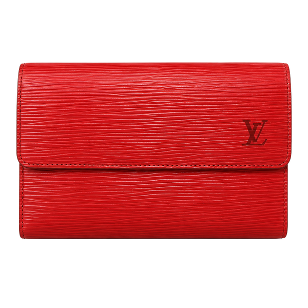Louis Vuitton Porte Trésor Red Epi Leather Wallet