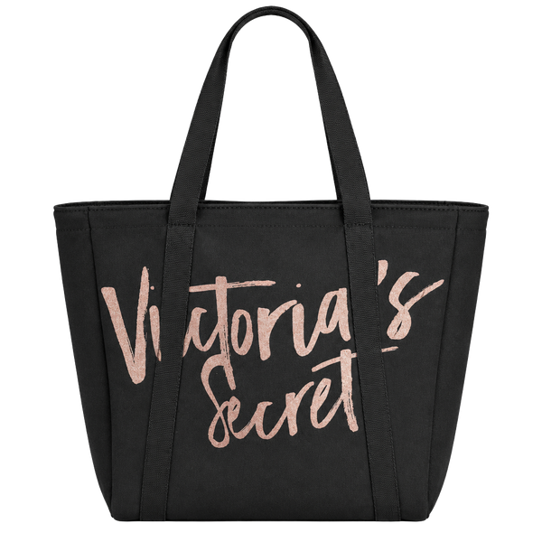 Victoria's Secret Insulated Cooler Beach Tote Bag Black/Gold