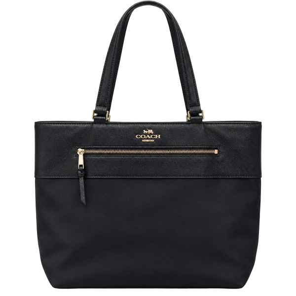 Kate Spade Black Leather And Nylon Tote Bag