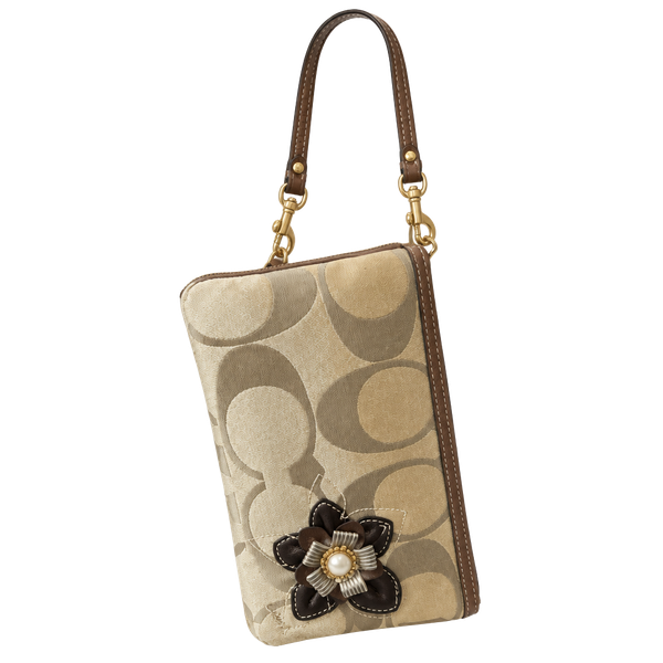 Coach Signature C Floral Applique Wristlet
