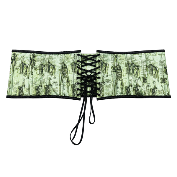 Dracula Clothing Anatomical Skeleton Print Waist Cincher Corset Size 24