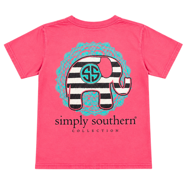 Simply Southern Elephant Graphic T-Shirt Youth Medium Pink
