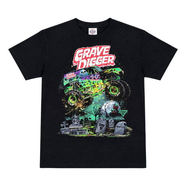 Delta Pro Weight Monster Jam Grave Digger 40th Size M Youth Black T-Shirt