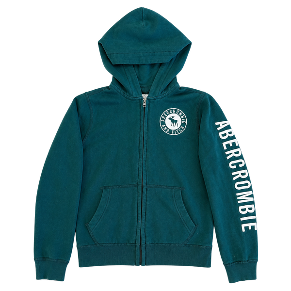 Abercrombie & Fitch Zip-Up Hoodie Sweatshirt Green kids 9/10