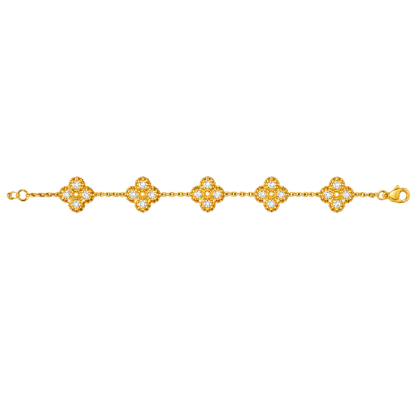 18 K Yellow Gold plated Clover Bracelet