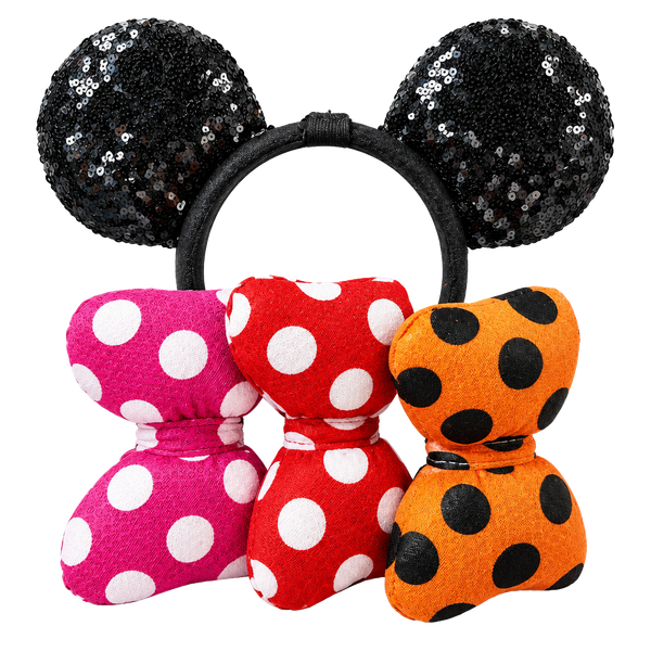 Disney Black Sequin Minnie Ears with InterchangeablePolka Dots Bows