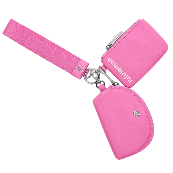 NWT Lululemon Dual Pouch Wristlet O/S Sweet Sorbet / Pink Pearl / Silver