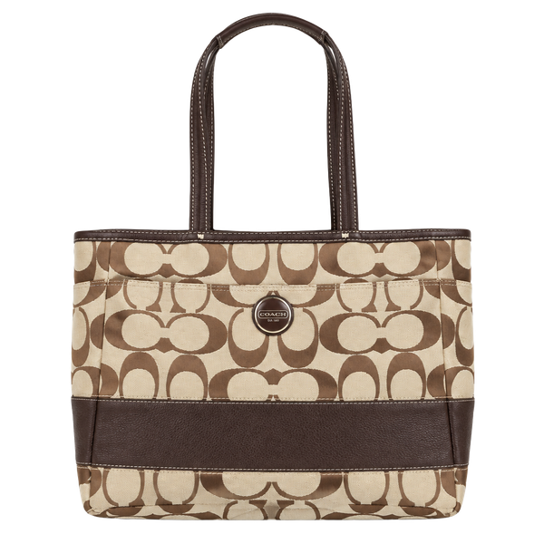 Coach Signature C Jacquard Diaper Tote Bag Brown Canvas