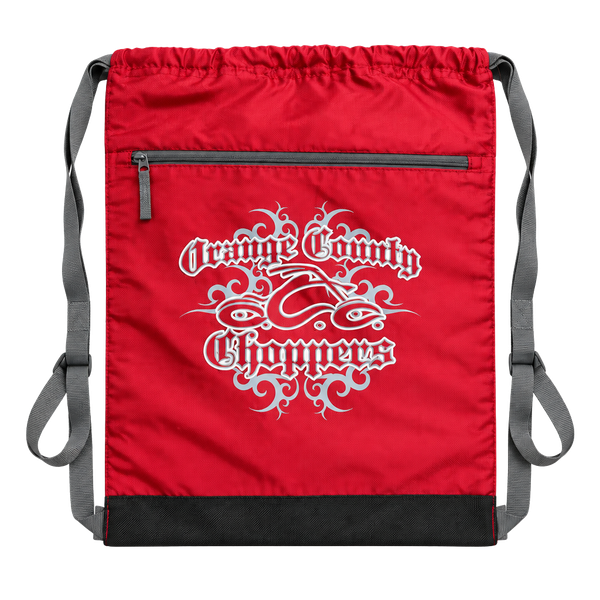 Orange County Choppers Drawstring Backpack Red Cinch Bag Graphic