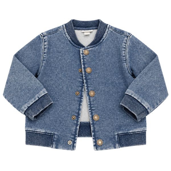 Adorable Cat & Jack Denim Bomber Jacket Size 12M