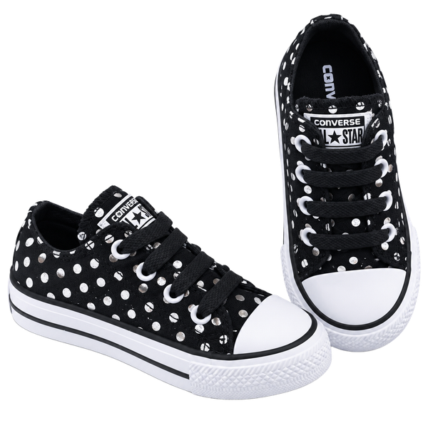 Converse Chuck Taylor kids All Star Polka Dot Ox Sneakers sz5 