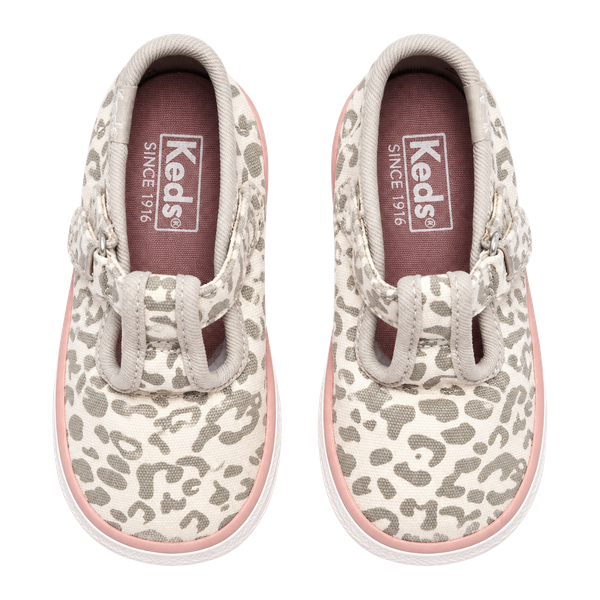 Keds Champion Toe Cap T-Strap Size 4M Leopard Sneakers