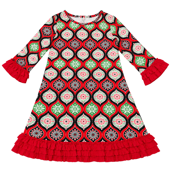 Rare Editions Christmas Ornament Dress Size 10 Ruffle