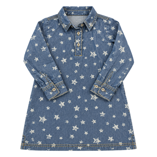 Kaisely Denim Dress Size 3T Star Print