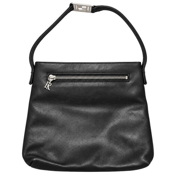 Ralph Lauren Leather Crossbody Bag Black Silver Hardware