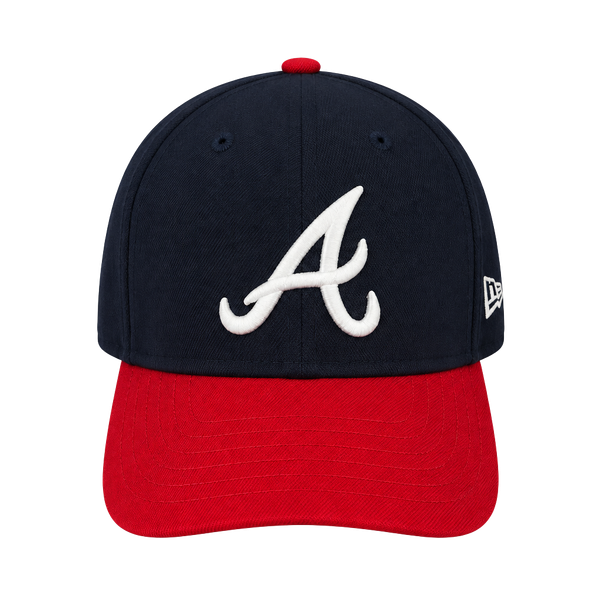 New Era Atlanta Braves 59FIFTY Fitted Hat Size 7 1/4 Navy Red