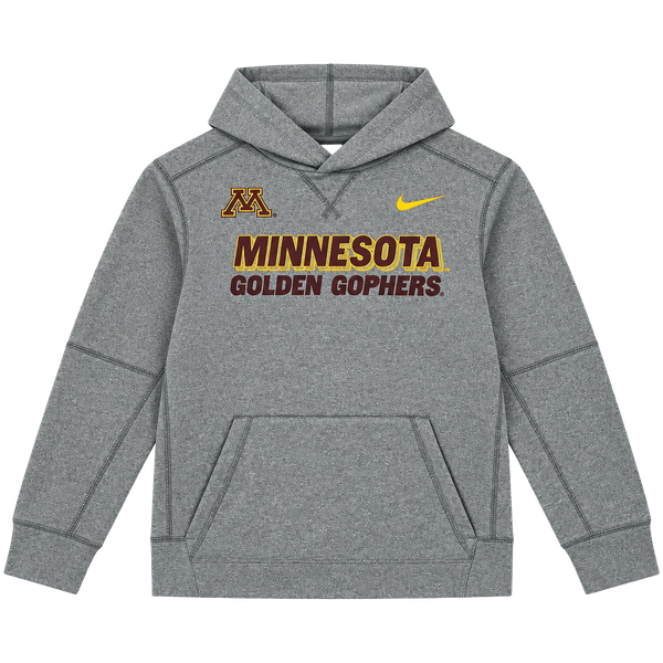 Nike, Kids Minnesota Golden Gophers Therma-Fit Sweatshirt, Grey, Youth Medium