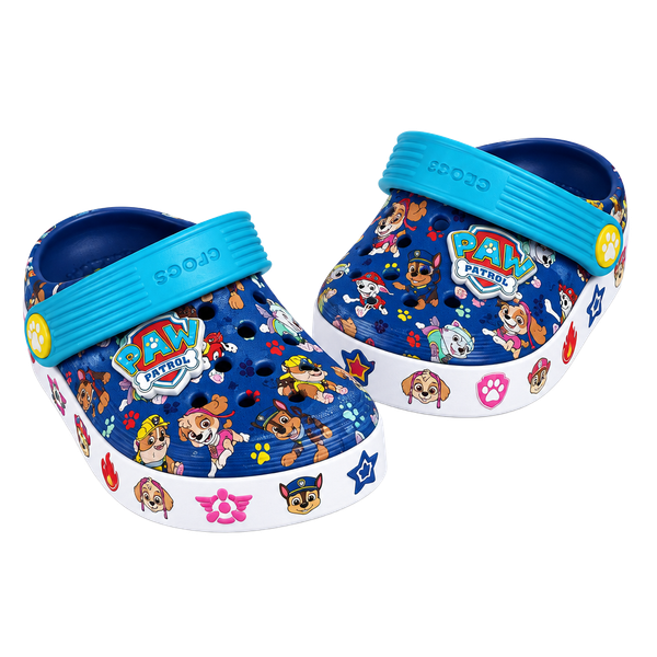 Crocs,Toddler Paw Patrol Clogs, Jibbetz, All Over Print, Blue/Multi, Slip Ons,6C