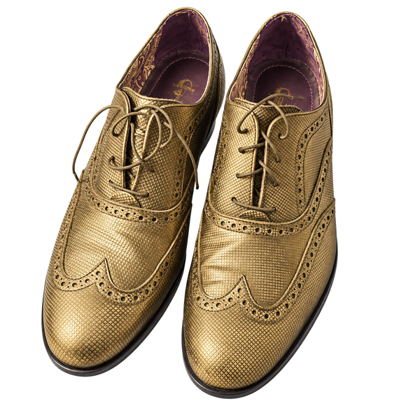 Robert Graham Wingtip Brogue Oxfords Gold Leather