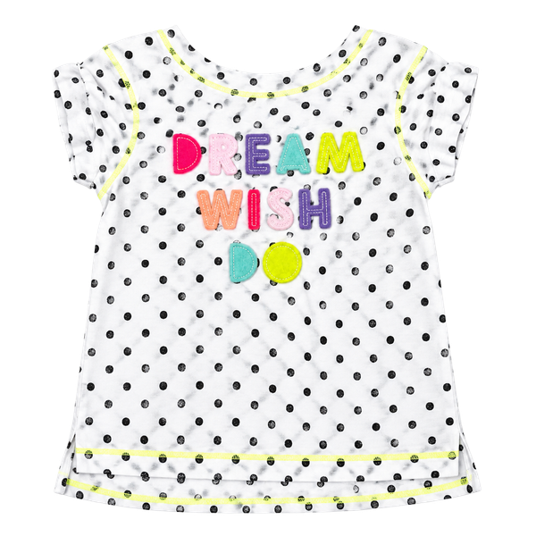 Cat & Jack Polka Dot Dream Wish Do Graphic T-Shirt Size 2T