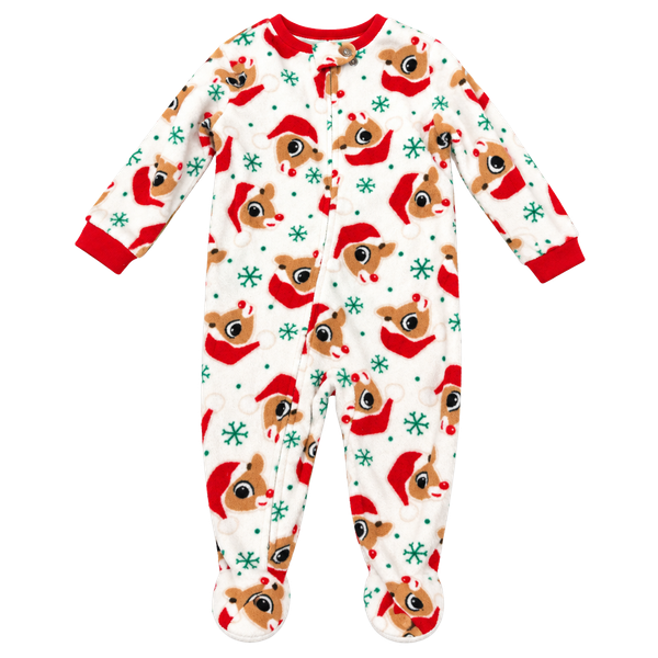 Rudolph The Red-Nosed Reindeer Footed Pajamas Size 18M Fleece Christmas