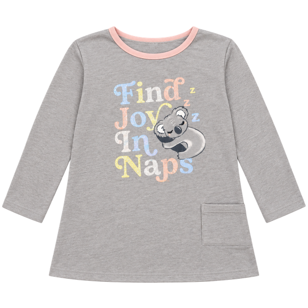 Wonder Nation Pajama Top Size XL 14-16 Gray Koala Find Joy In Naps