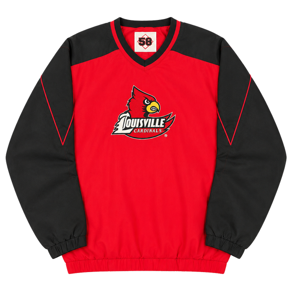 58 Sports Louisville Cardinals Pullover Windbreaker Size XXL Red Black