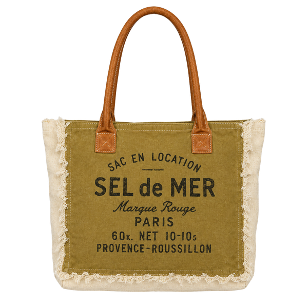 Myra Bag Sel De Mer Canvas Tote Handbag Mustard Yellow