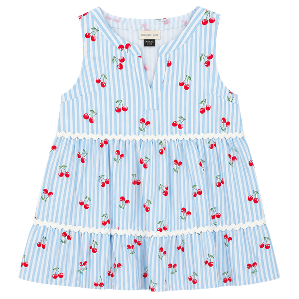 Rachel Zoe NWT Dress Size 2 Blue White Striped Cherry