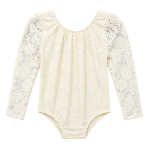 Bailey's Blossoms Lace Bodysuit Size 4T Cream Long Sleeve