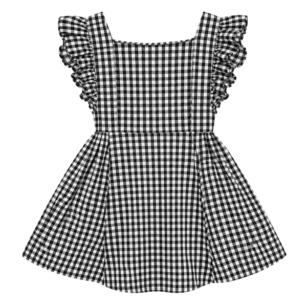 Bailey’s Blossom Gingham Dress Girls Size 5T Black White Ruffle