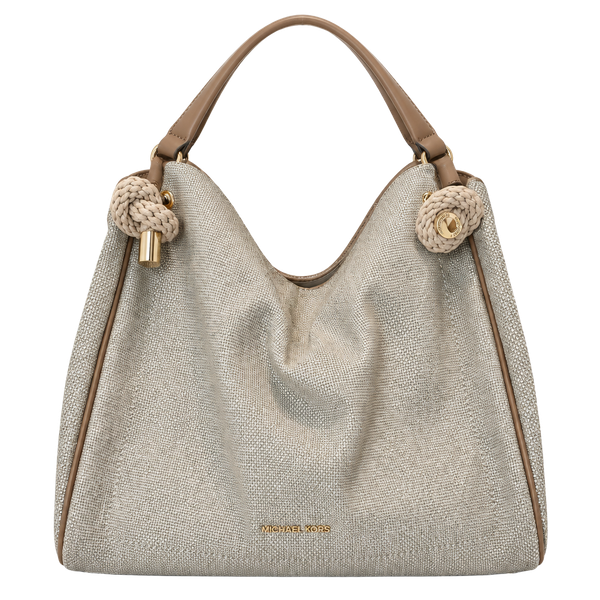 Michael Kors Metallic Straw Tote Bag Gold