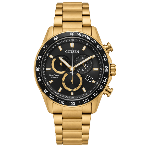Citizen Eco-Drive PCAT Chronograph Gold-Tone Stainless Steel Watch 43mm