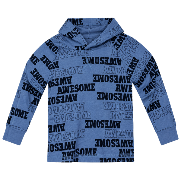 Garanimals Hoodie Size 3T Blue Awesome Print Pullover Sweatshirt