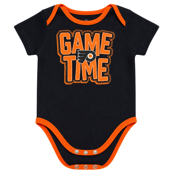 NHL Philadelphia Flyers Baby Bodysuit Size 12M Game Time Black Orange