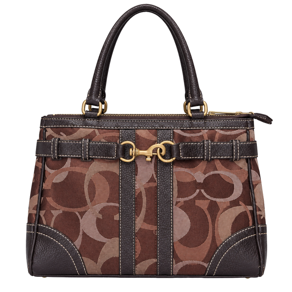 Coach Hamptons Signature Brown Satchel Handbag