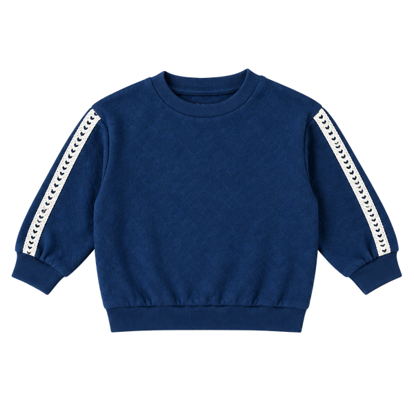 Cat & Jack Oversized Long Sleeve Sweatshirt Size 3T Blue Lace Trim