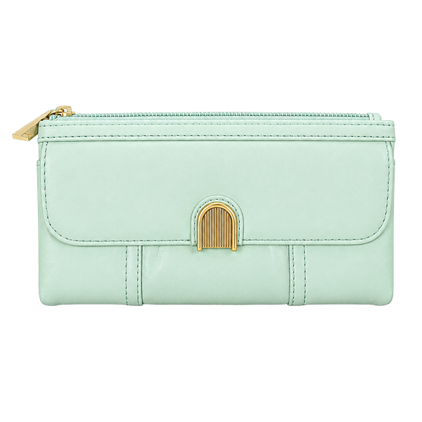 Fossil Cora Clutch Wallet Sage Green Leather
