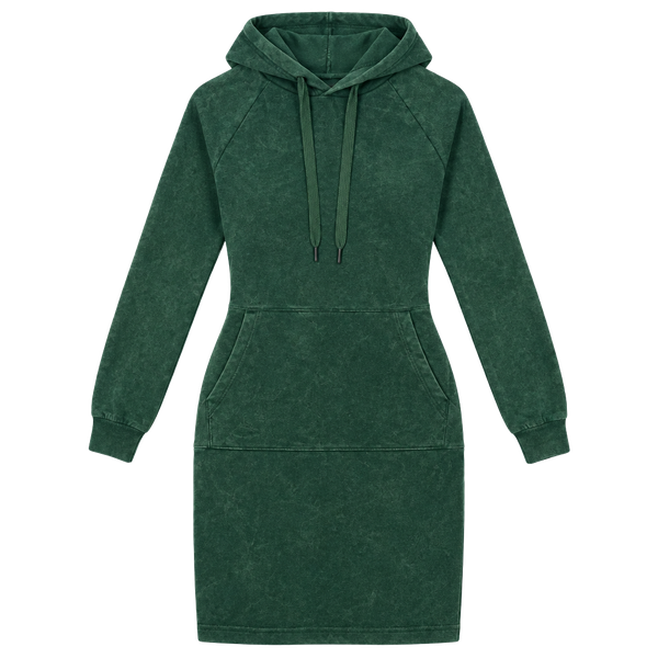 No Boundaries Hoodie Dress Size XS/CH Green Velour Kangaroo Pocket