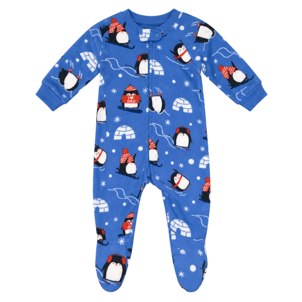 The Children’s Place Baby Boys Penguin Fleece Long Sleeve Sleep N Play Blue 3-6M